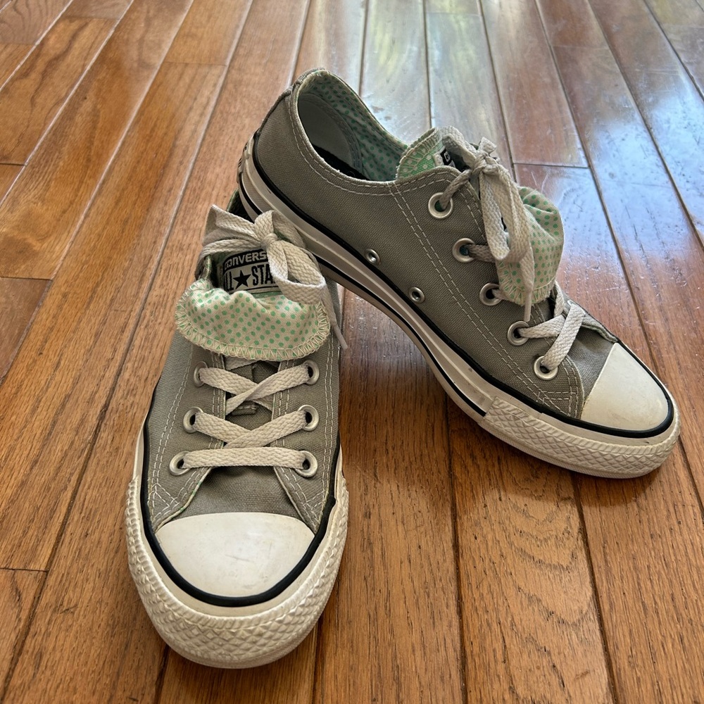Converse Gray and White Sneakers with Canvas Upper